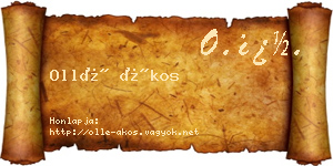 Ollé Ákos névjegykártya