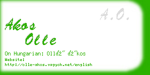 akos olle business card